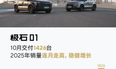 连月走高:极石 01 汽车 10 月交付 1426 台创历史新高